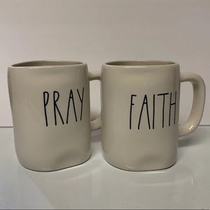 Rae Dunn “pray” and “faith” mug set.